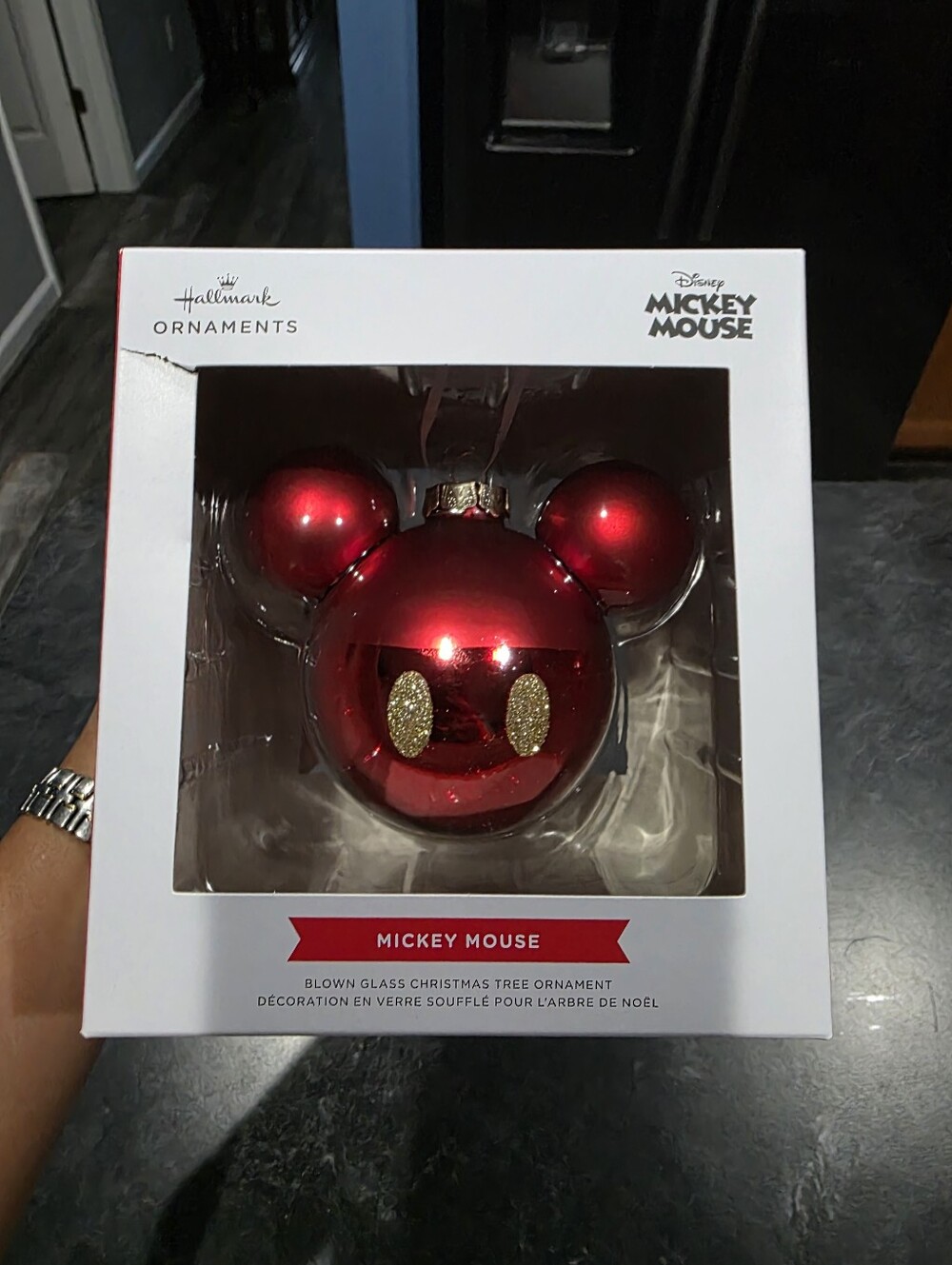 Mickey Mouse Glass Ornament